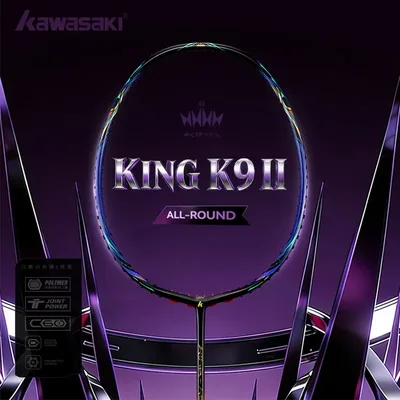 가와사키 King K9 4U 배드민턴 라켓, 전문 T-Join 파워, 만능 스피드 및 어택
