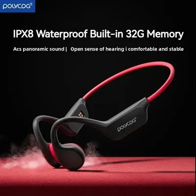 POLVCDG 골전도 헤드셋 X7 IPX8 32GB Bluetooth 5.3 무선 헤드셋(마이크 포함) 방수 수영 2023 신규