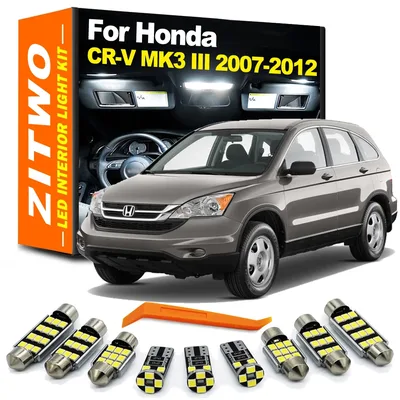 ZITWO 12Pcs LED 전구 인테리어 실내 조명 키트 혼다 CRV CR-V III MK3 2007 2008 2009 2010 2011 2012 화장대 거울 트렁크 램프