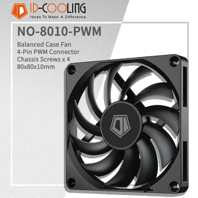 ID-COOLING NO-8010-PWM 80MM PC 팬 800-3000RPM 지능형 온도 제어 냉각 팬