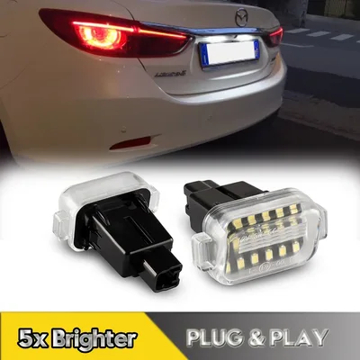 Mazda 3 2014-2018 Mazda6 GL GJ1 Atenza 2012-2021 용 2Pcs LED 번호판 조명 자동차 후면 번호 램프 Canbus OEM # BHP1-51-270
