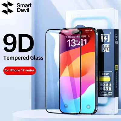 아이폰 17 17Pro Max 16ProMax 16Pro용 SmartDevil 풀커버 강화유리, 아이폰 15Pro HD 안티 블루라이트 스크린 보호필름