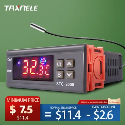 디지털 온도 컨트롤러 온도 조절기 온도 조절기 인큐베이터 릴레이 LED 10A 가열 냉각 STC-3000 STC-1000 STC 1000