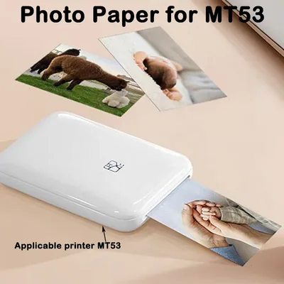 HPRT MT53 포켓 미니 컬러 포토 프린터 용 기존 MT53 자체 접착 인화지 2x3 인치 스티커 백업 인화지