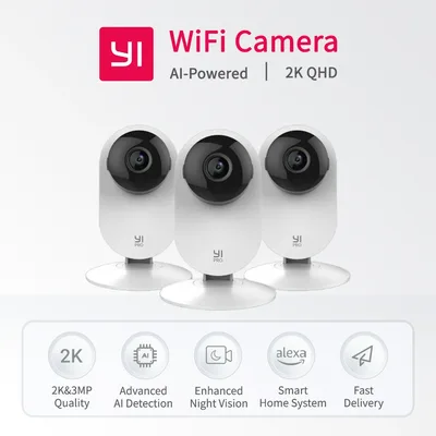 YI 프로 키트 홈 카메라 와이파이 IP 보안 감시 스마트 시스템, 야간 투시경 베이비 모니터, iOS, 안드로이드 앱, 2K, 3 개