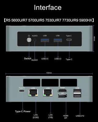 미니 PC AMD 라이젠 9 5900HX 7 5800U 5600U WIFI6 2*3200MHz DDR4 2*M.2 NVMe SSD 2.5G LAN 게이밍 데스크탑 컴퓨터 3x4K HD 디스플레이