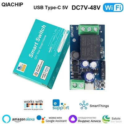 EWelink 스마트 WiFi 릴레이 스마트 스위치 DC 5V 12V 24V 48V 무선 원격 제어 1 웨이 Alexa Google 홈 음성 제어