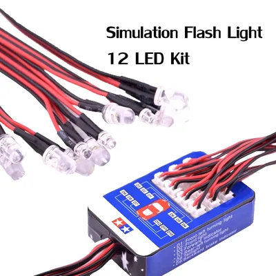RC 12 LED 조명 시뮬레이션 플래시 라이트 제어 가능 듀얼 플래시 라이트 키트, 1/10 RC 자동차 Tamiya HSP HPI RC4WD Traxxas