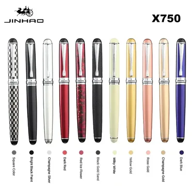 Jinhao X750 만년필 럭셔리 우아한 펜 1.0mm 비스듬한/F 유형 고급 Iraurita 펜촉 쓰기 학교 사무용품 편지지