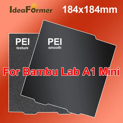 Bambu Lab 빌드 플레이트 용 1/2PC PEI A1 미니 블랙 시트 Bambulab A1 Mini 용 양면 부드러운 질감 스프링 스틸 시트 PEI