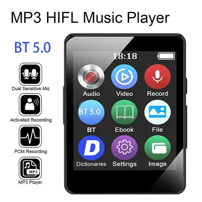휴대용 MP3 플레이어 블루투스 5.0 음악 스테레오 스피커 워크맨에 대한 LED 스크린 FM 라디오 녹음과 미니 MP4 비디오 재생