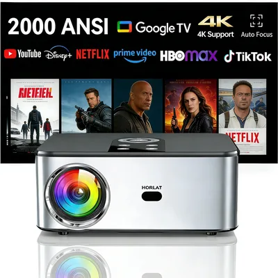 HORLAT T03 40000루멘 4K 빔프로젝터 안드로이드 TV 프로젝터 풀HD 1080P 8K 비디오 오디오 홈시어터 자동 초점 키스톤 보정 5G 듀얼 와이파이