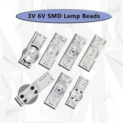 범용 LED 백라이트 스트립 SMD 램프 비즈, 광학 렌즈 플리터 TV 수리, 간단한 유지 보수, 21-120 인치 TV용, 3V, 6V, 20 개