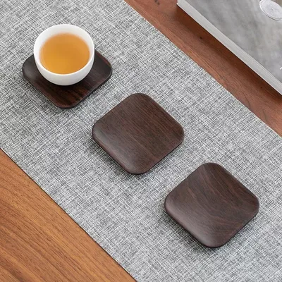빈티지 에보니 코스터, 목재 단열 컵 패드, 음료 컵 코스터, 차 커피 우유 주방 용품