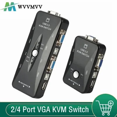2/4 포트 VGA KVM 스위치 1080P USB 2.0 VGA 분배기 마우스 키보드 프린터 Pendrive 공유 스위처 박스 4 In 1 Out KVM 스위치