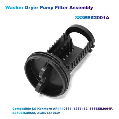세탁기 건조기 펌프 필터 어셈블리, LG Kenmore AP4440367, 1267432, 383EER2001F, 5230ER3002A, AGM75510601 호환 383EER2001A