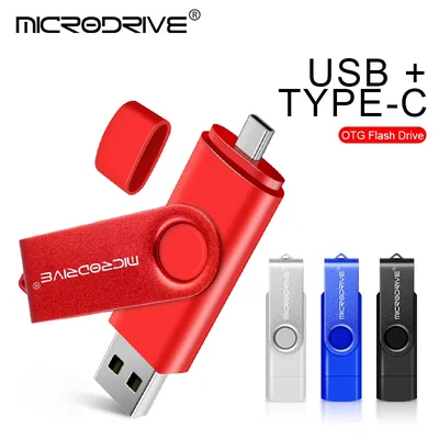 메탈 OTG 2 in 1 타입 C 펜 드라이브 128GB USB 메모리 스틱 1GB 2GB 4GB 8GB 32GB 64GB 128GB USB 플래시 드라이브 메모리 USB