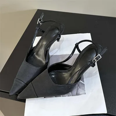 Eilyken 봄 버클 스트랩 여성 펌프 샌들 패션 얕은 얇은 발 뒤꿈치 지적 발가락 슬링 백 뮬 Tacones Mujer