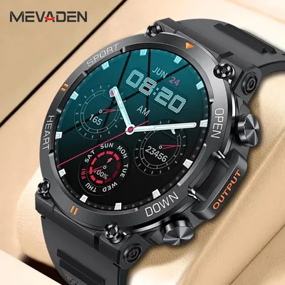 MEVADEN 1.39인치 HD 블루투스 통화 스마트워치 남성용 스포츠 피트니스 트래커 심박수 모니터 400mAh 스마트워치 안드로이드 IOS MD56용