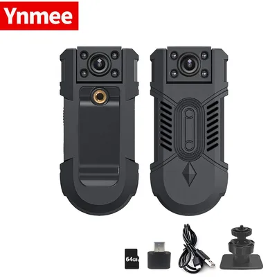 미니 바디 카메라 풀 1080P HD 경찰 캠, 소형 180 ° 회전 자전거 카메라, 스포츠 DV 자동차 DVR 포켓 웹캠, 8 시간 캠코더