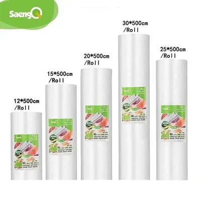 SaengQ 진공 백 음식 진공용 밀봉기 음식 신선도 오래 지속 한 묶음당 12+15+20+25+30 cm*500 cm 롤 진공 포장용 백