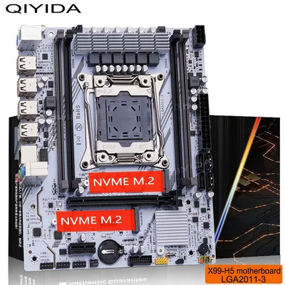 QIYIDA X99 마더보드 세트 키트 LGA2011-3 제온 E5 2680 V4 DDR4 16GB(2x8GB) PC4 SATA PCI16x3.0 NVME M.2 게이밍 컴퓨터