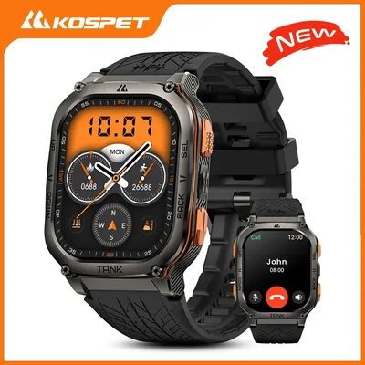 2025 KOSPET TANK M3 울트라 GPS 스마트워치 남성용 스테인리스 스틸 50M IP69K 방수 24/7 건강 모니터링 안드로이드 iOS용
