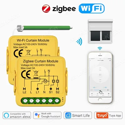 Tuya ZigBee 와이파이 스마트 커튼 스위치 모듈, 연결 롤러 셔터, 블라인드 모터, 시간 제한 음성 제어, 알렉사 구글 홈