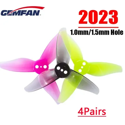 4쌍 GEMFAN 허리케인 2023 3 블레이드 2 인치 프로펠러 3 홀 RC 이쑤시개 FPV 드론용 1.0mm/1.5mm 센터 홀 직경