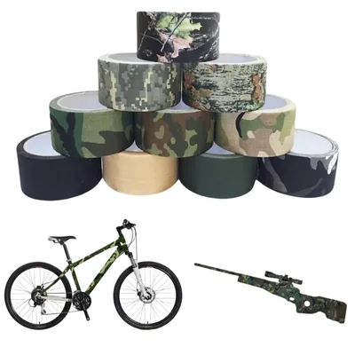 5M/10M 다기능 카모 테이프 자체 접착 위장 사냥 페인트 볼 Airsoft 소총 방수 미끄럼 방지 스텔스 테이프