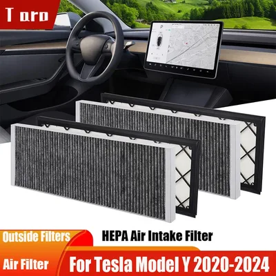 Tesla Model Y 2024 -2020 용 캐빈 에어 필터 HEPA 공기 흡입 필터 교체 (활성탄 포함) forModel Y 액세서리