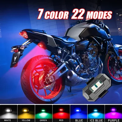 1PC 7 색 미니 USB 충전 LED 충돌 방지 오토바이 자전거 라이트 5V 드론 스트로브 조명 깜박임 경고 신호등
