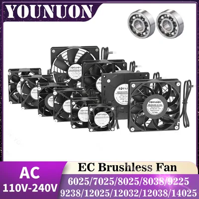 1PCS EC Brushlee 팬 6025/8025/9225/12025/12038/12032 AC 110V 115V 120V 220V 240V 냉각 냉각기 팬