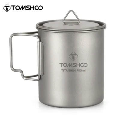Tomshoo 750ml 야외 캠핑 컵 내구성 티타늄 컵 관광 식기 피크닉 용품 관광 캠핑 머그잔 캠핑 장비