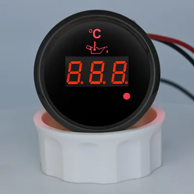 플래시 알람 기능이 있는 디지털 52mm 오일 온도 게이지 50-150 ℃   자동 마리나 보트 요트 12V24V용 오일 온도 측정기 센서 맞춤형