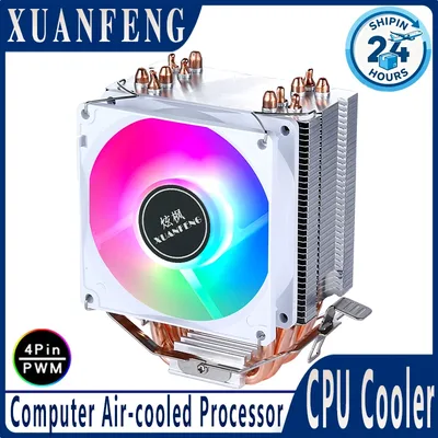 XUANFENG 2/4/6 히트 파이프 쿨러 CPU 팬 90mm 공냉식 프로세서 호환 LGA2011-3 x79 x99 E5 2066 115x 1200 1700 i5 AM4 AM5