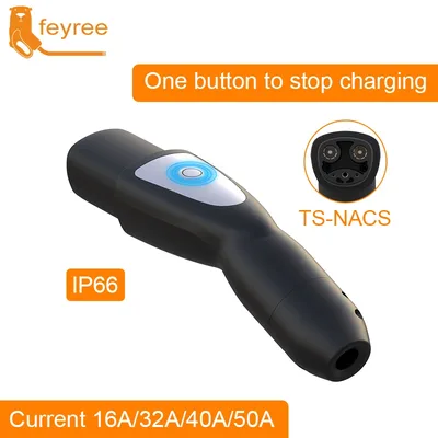 Feyree TS-NACS 소켓 전기 자동차 충전기 Tesla 플러그 용 EV 충전기 16A 32A 40A 50A 모델 3 X Y S 용 전류 전기 자동차 측면