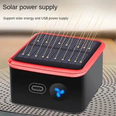 태양열 자동차 공기 청정기 Usb 산소 클리너 오존 발생기 공기 청정기 HEPA 필터 연기 제거제 스마트 가제트 자동차 용품