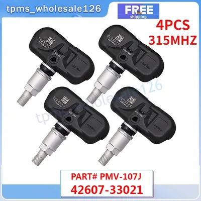 PMV-107J TPMS 자동차 타이어 압력 센서, 도요타 캠리 하이랜더 랜드 크루저 Rav-4 렉서스 GS350 LX470, 42607-33021, 315MHZ, 4PCs