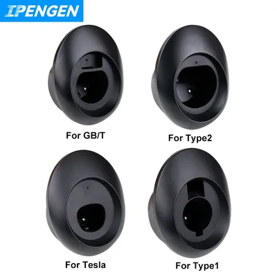 IPENGEN EV 충전기 플러그 홀더 스탠드 TESLA Type 1 Type2 GB-T 표준 전기 자동차 차량용 충전기 벽 장착 브래킷 소켓