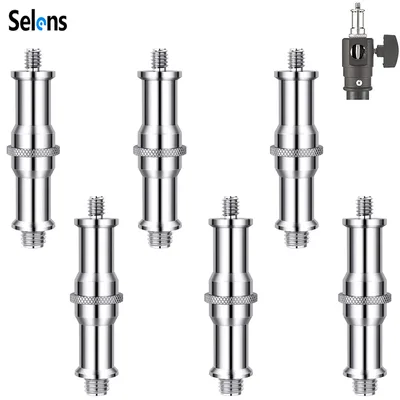 Selens 3 Pcs 표준 3/8 ~ 1/4 어댑터 나사 나사 라이트 스탠드 삼각대 사진 스튜디오 키트 마운트 볼 헤드 플래시 조명