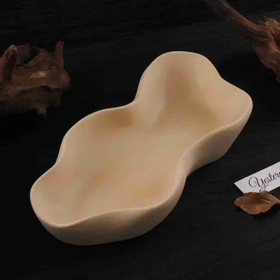 DIY 불규칙한 웨이브 촛불 그릇 실리콘 금형 저장 항아리 보석 저장 장식 수지 금형 홈 인테리어