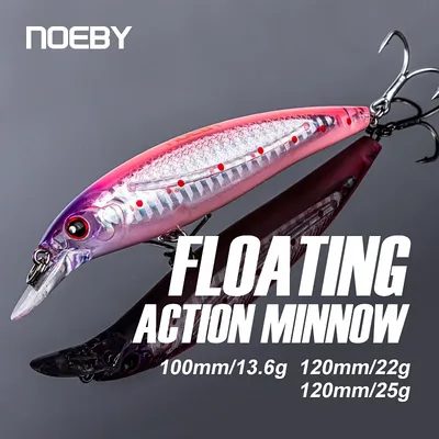 노비 100mm 14g 120mm 22g 저크베이트 낚시 루어 플로팅 미노우 롱 캐스트 워블러 인조 미끼 배스 바다 낚시 루어