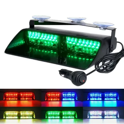 16 LED 앞 유리 대시 스트로브 라이트 바 자동차 트럭 경고 플래시 램프 경찰 조명 12V 비상 신호 램프 플래시 조명