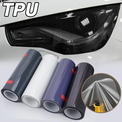 자동 치유 TPU PPF 헤드라이트 필름, 스크래치 방지, 스모크 블랙 자동차 램프 틴트 필름, 아우디 BMW 테슬라 장식 스타일링