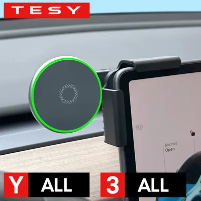 TESY 차량용 핸드폰 거치대 15W 마그네틱 무선 충전기 테슬라 모델 YL Y 주니퍼 런치 3 하이랜드용 MagSafe 호환