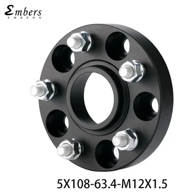 휠 스페이서 어댑터 PCD 5x108 CB 63.4 포드 포커스 C-MAX 토러스 재규어 XJ XF XK S-TYPE 폴스타 M12x1.5 1개