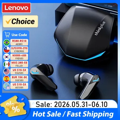 Choice Lenovo GM2 Pro 이어폰 블루투스 5.4 마이크가 장착된 헤드폰 9D 스테레오 프로 6 이어버드 듀얼 모드 음악 게임 무선 헤드셋