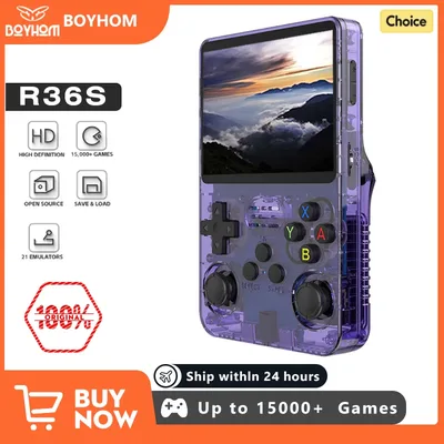 그린 R36S 레트로 휴대용 게임 콘솔, 리눅스 시스템, 3.5 인치 IPS 스크린, 휴대용 포켓 비디오 플레이어, 64GB, 128G 게임, 어린이 선물, 신제품