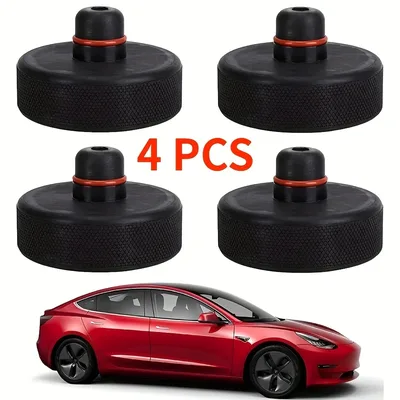 테슬라 모델 X/S/3 용 4pcs 검정색 고무 잭 리프팅 포인트 패드 어댑터 프리미엄 스타일링 향상된 보호 Easy Jacking Amagi